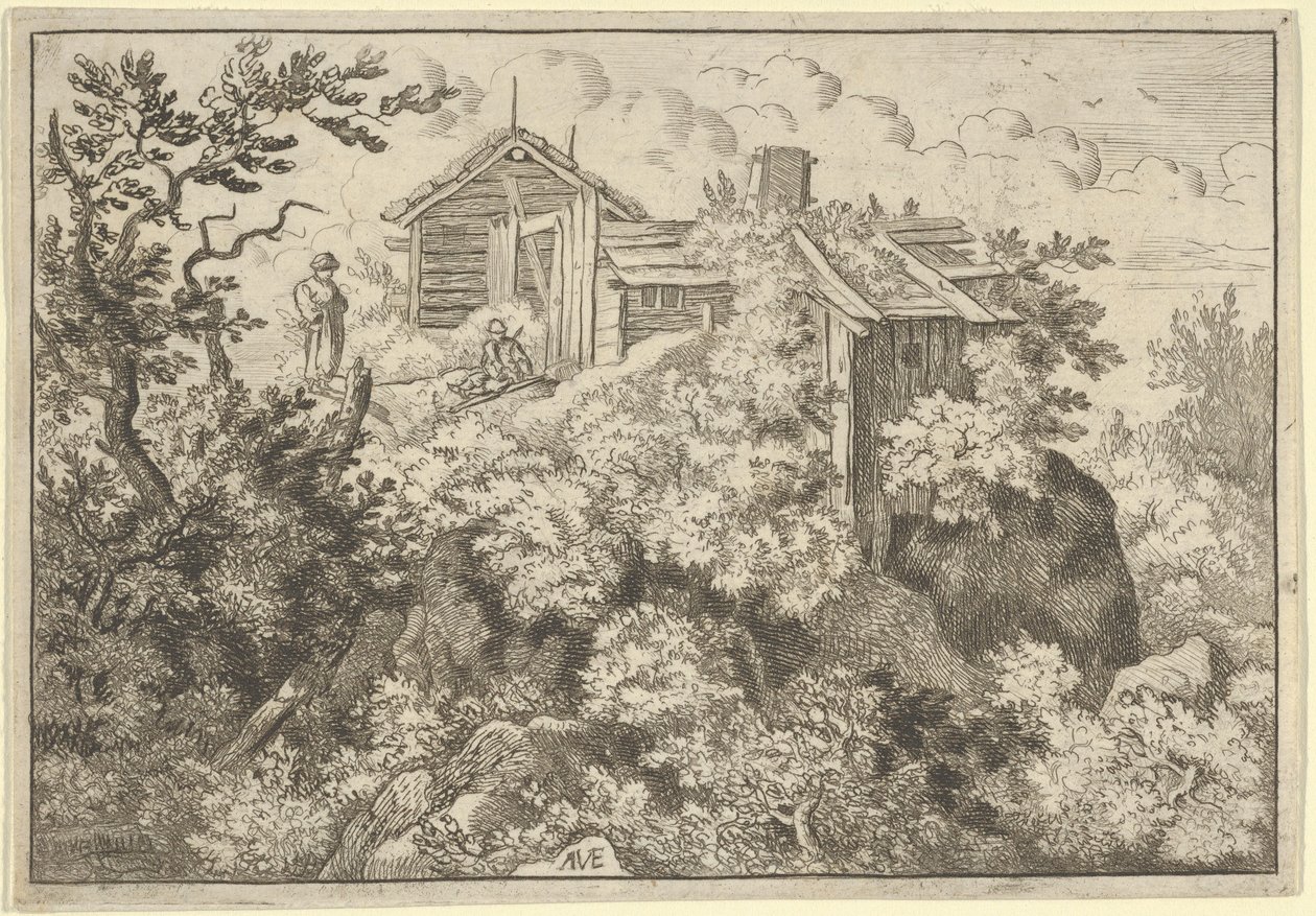 Tepedeki Üç Kulübe, 17. yüzyıl. by Allart van Everdingen