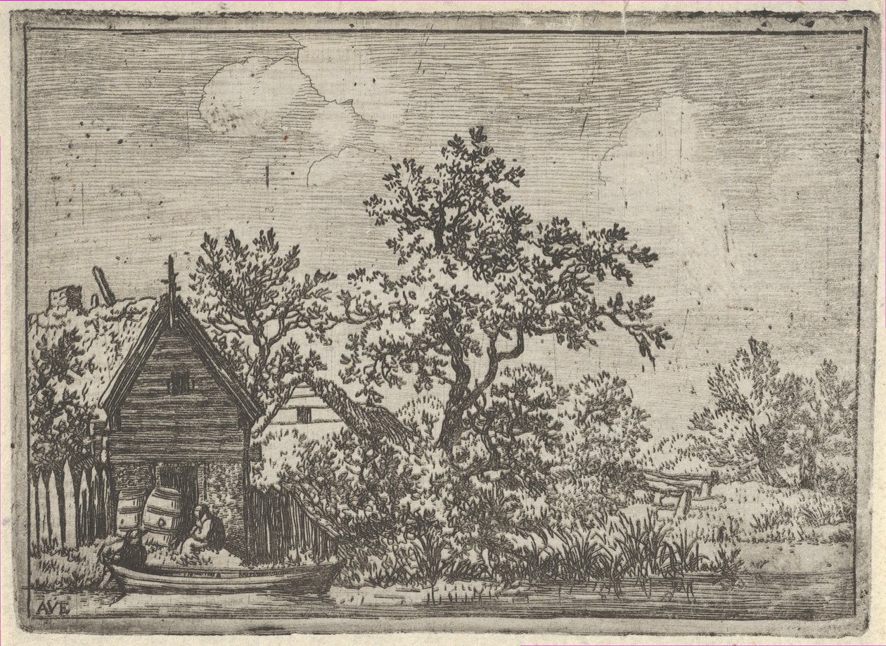Bir Kulübenin Önündeki İki Fıçı, 17. yüzyıl. by Allart van Everdingen