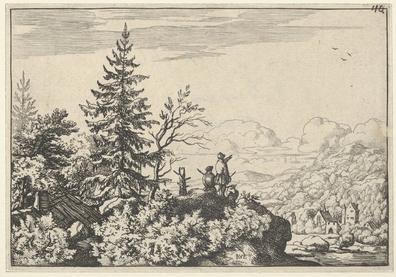 Tepedeki İki Adam, 17. yüzyıl. by Allart van Everdingen