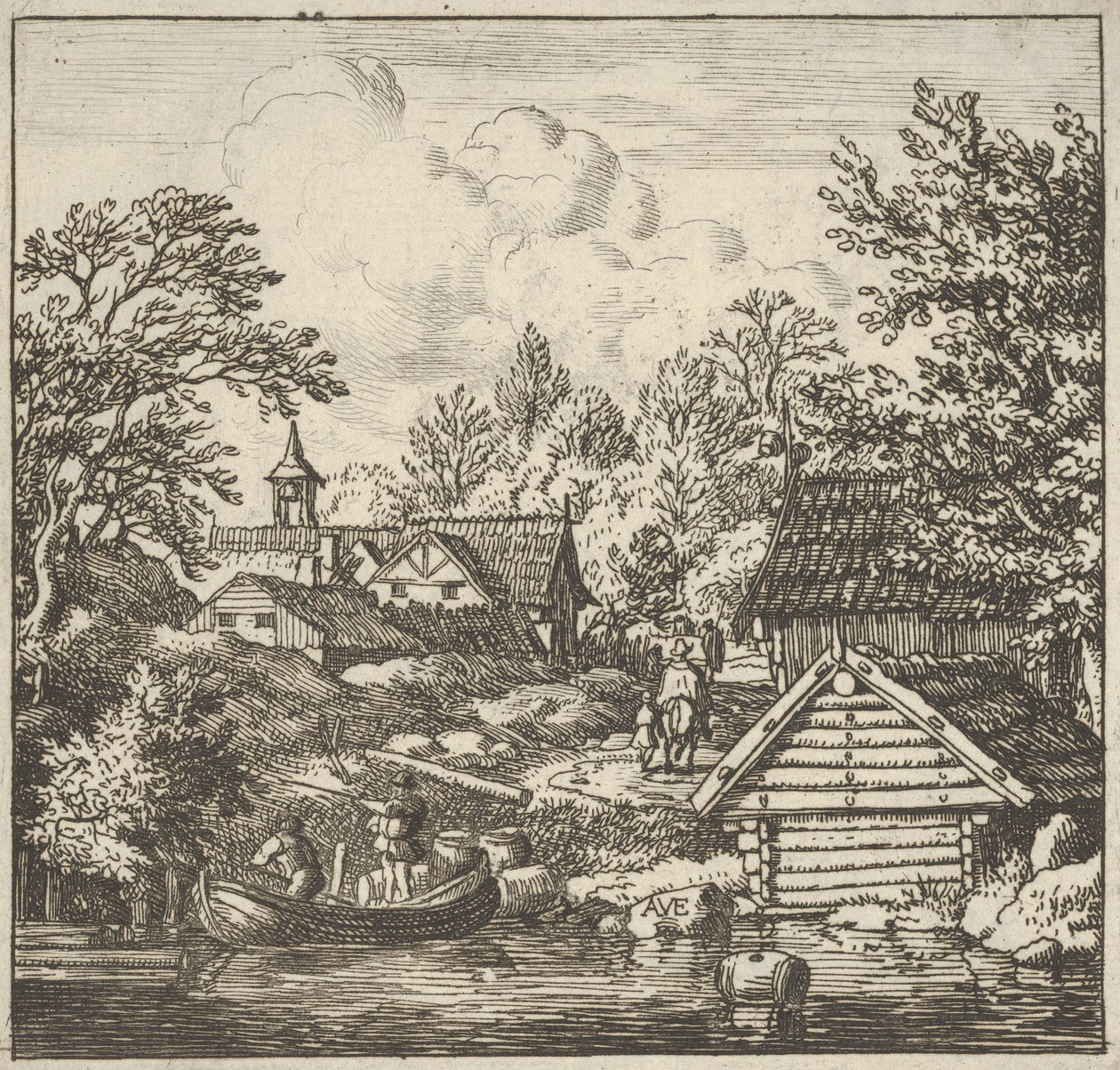 Mavnanın Boşaltılması, 17. yüzyıl. by Allart van Everdingen