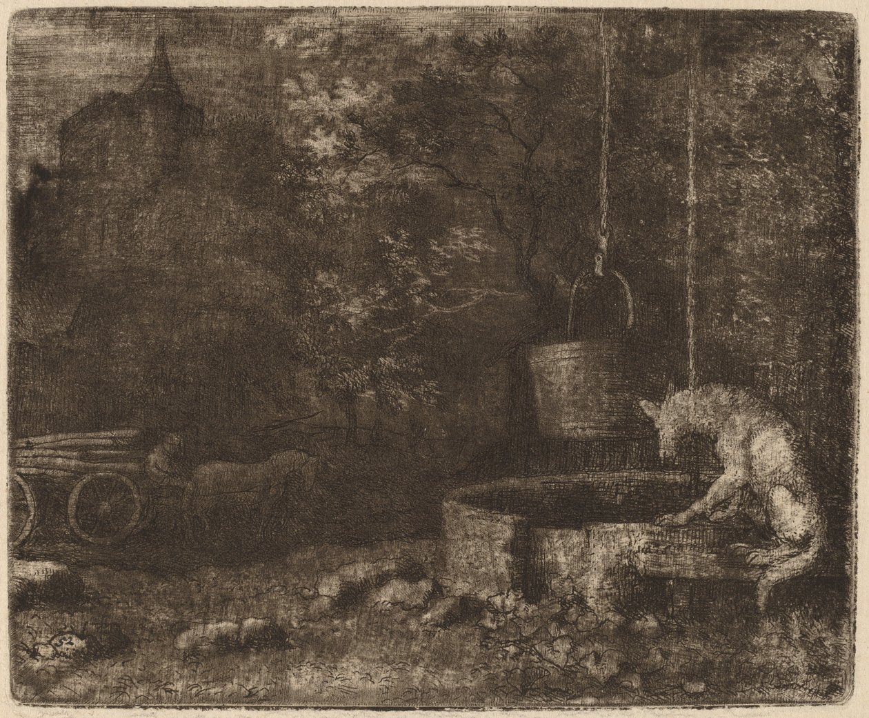 Kurt ve Kuyu, muhtemelen c. 16451656. by Allart van Everdingen
