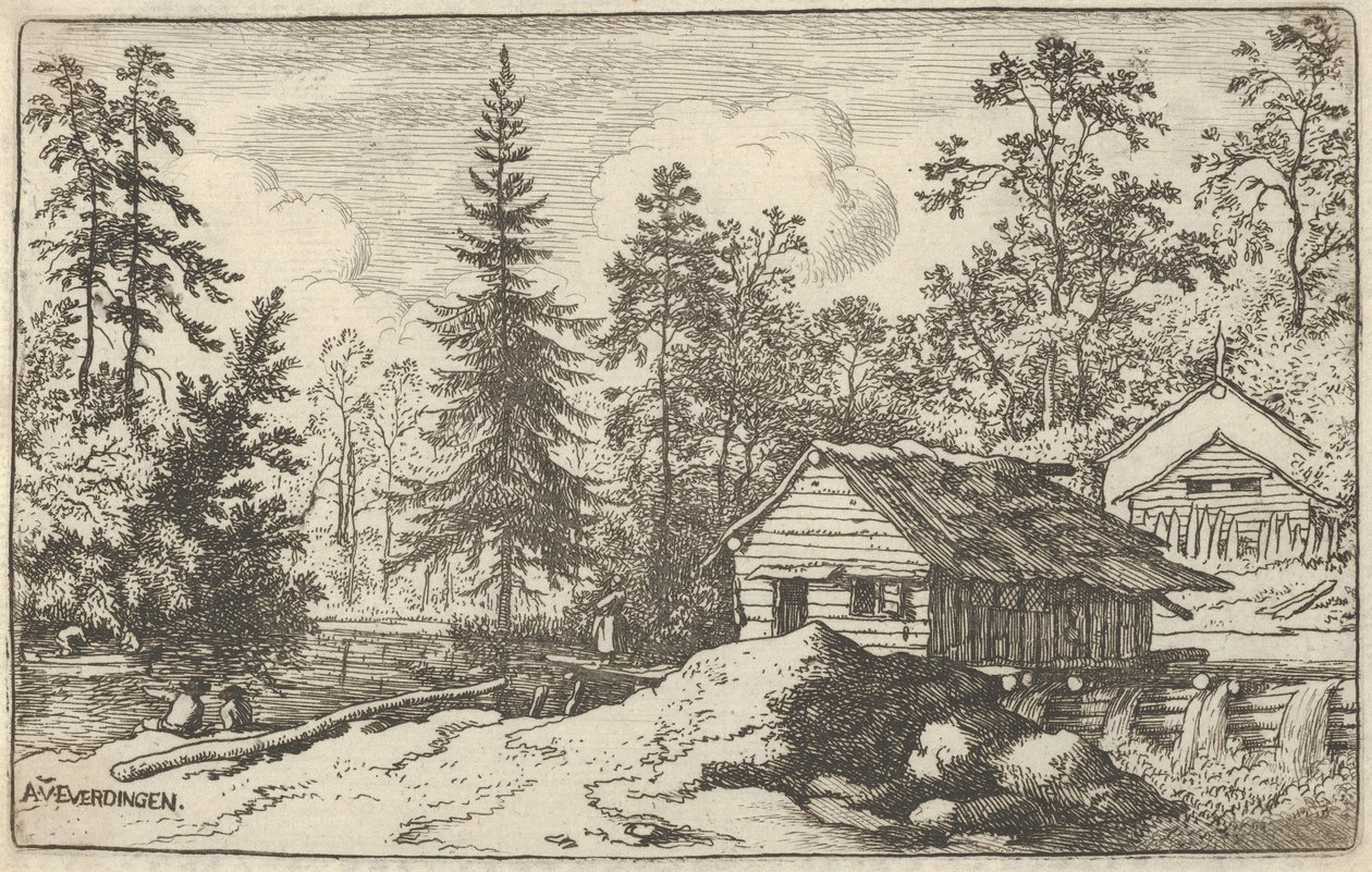 Tekneye Bakan Kadın, 17. yüzyıl. by Allart van Everdingen