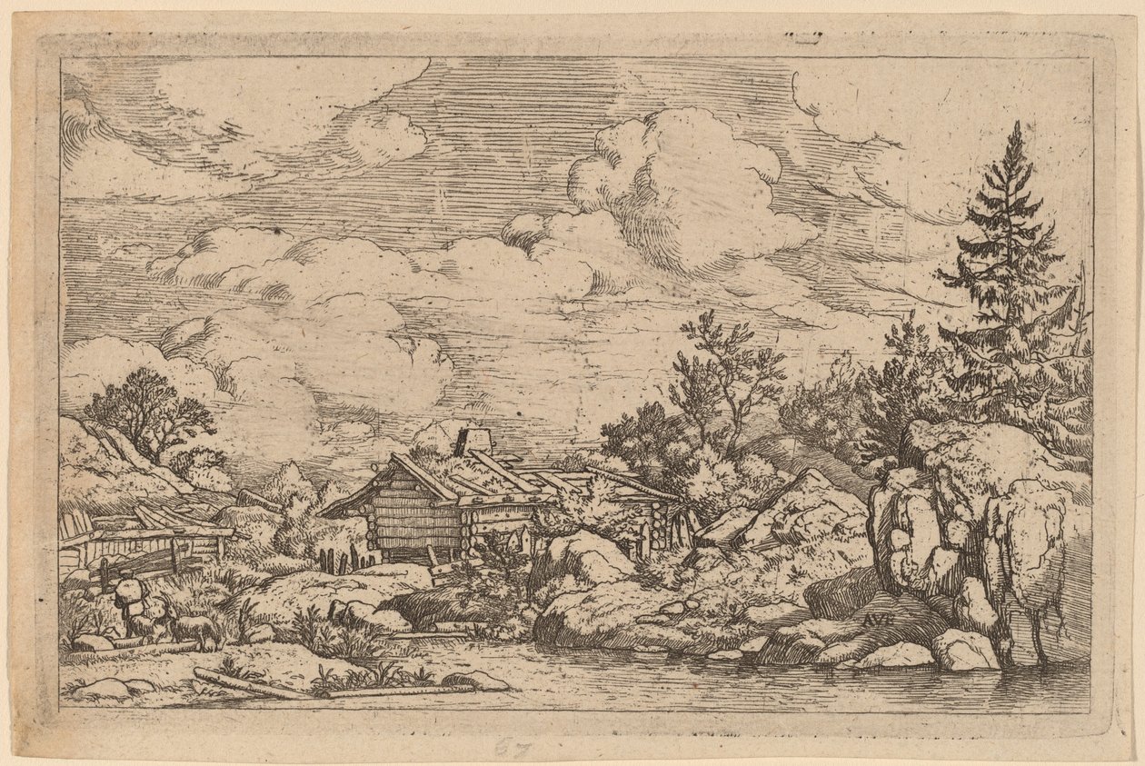 Nehirde Üç Keçi, muhtemelen c. 16451656. by Allart van Everdingen