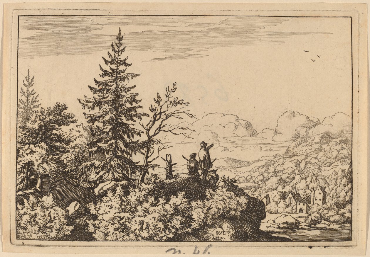 Tepede İki Adam, muhtemelen c. 16451656. by Allart van Everdingen
