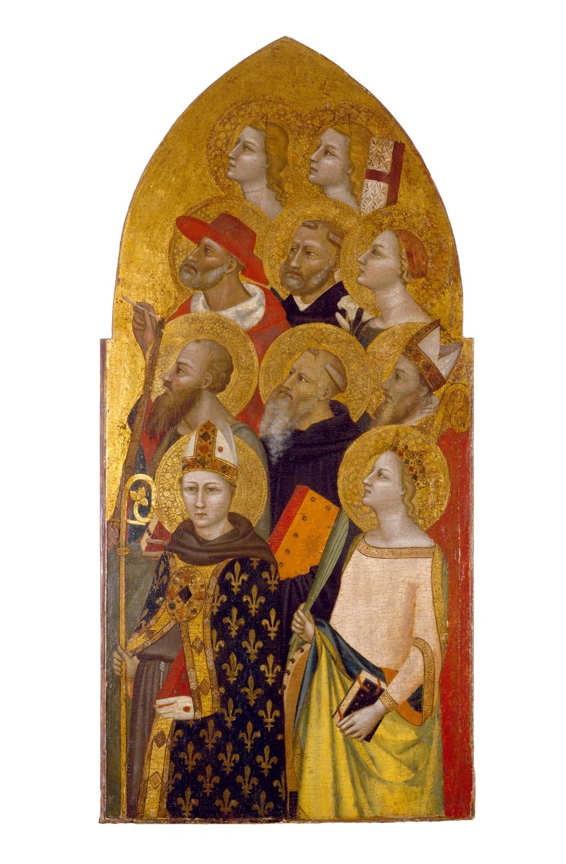 Azizler ve Melekler, c.1360-70 (panelde tempera ve altın varak) by Allegretto Nuzi