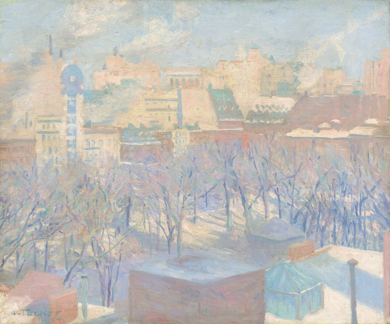 Madison Meydanı, Kar, 1904 by Allen Tucker