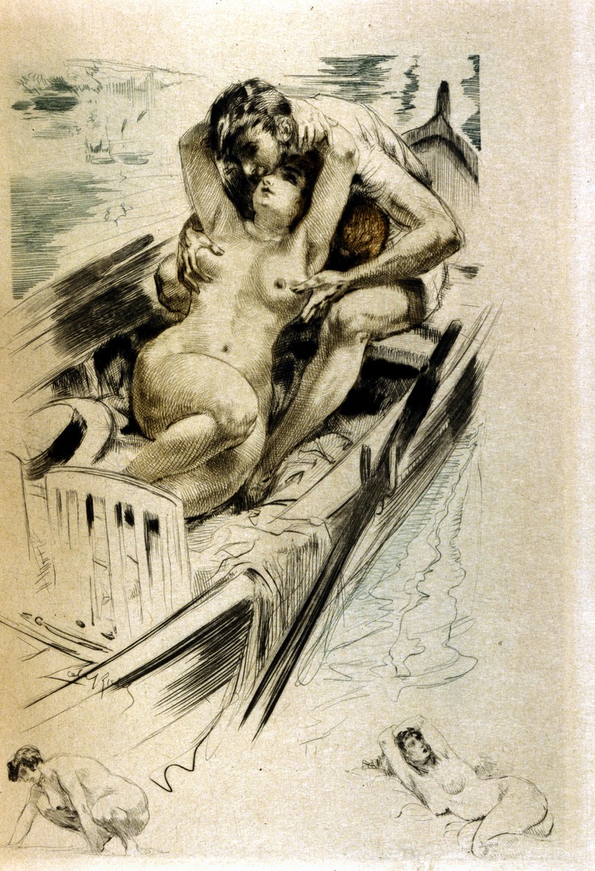 Gallant sahnesi (gravür) by Almery Lobel Riche
