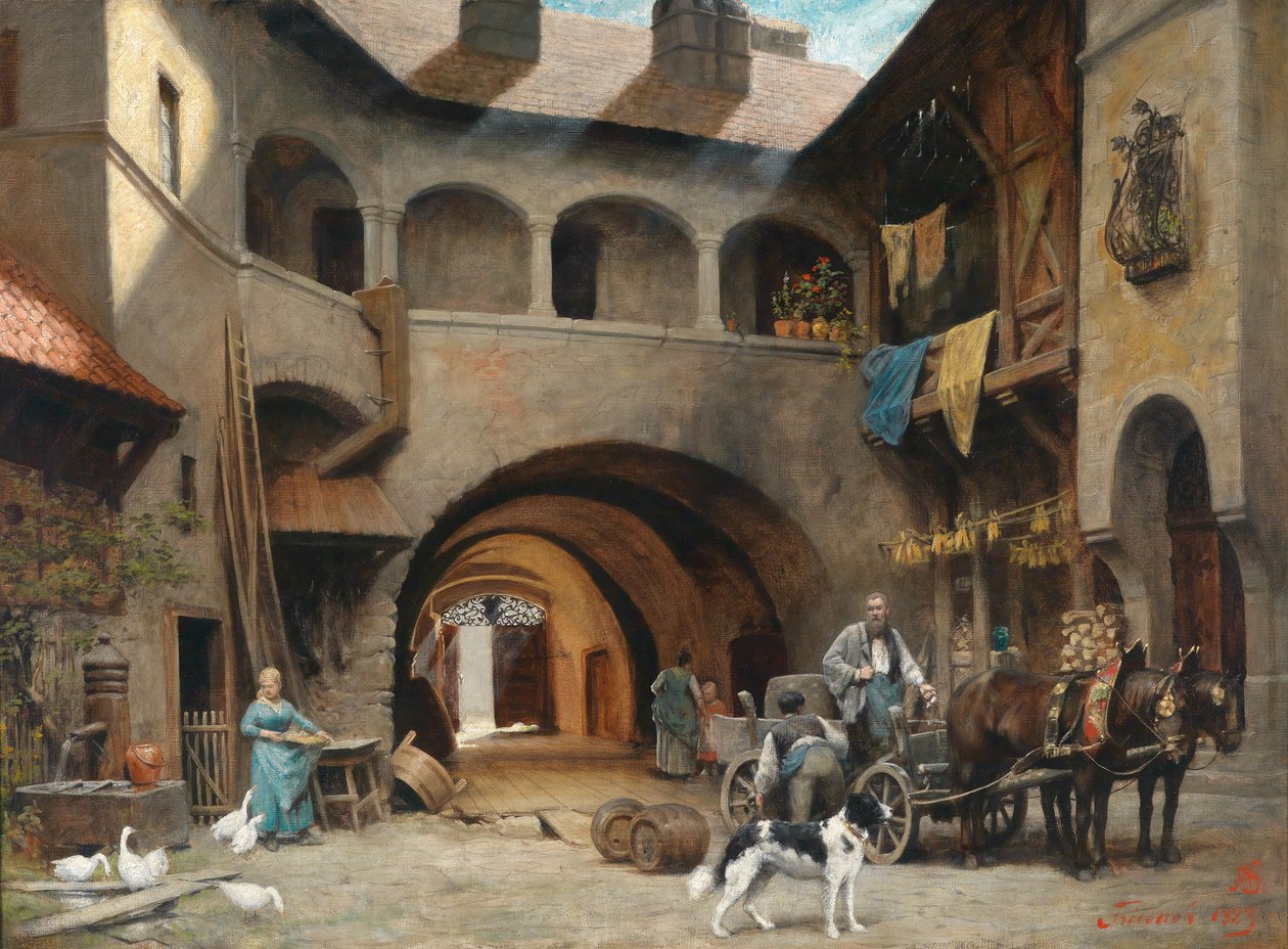 Bir vagon ile Friesach eski çiftlik by Alois Schonn