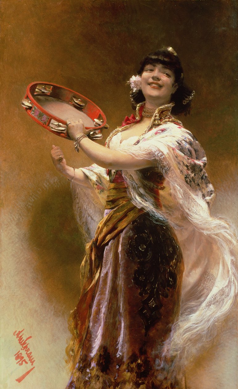 Tefli Çingene Kızı by Alois Hans Schram