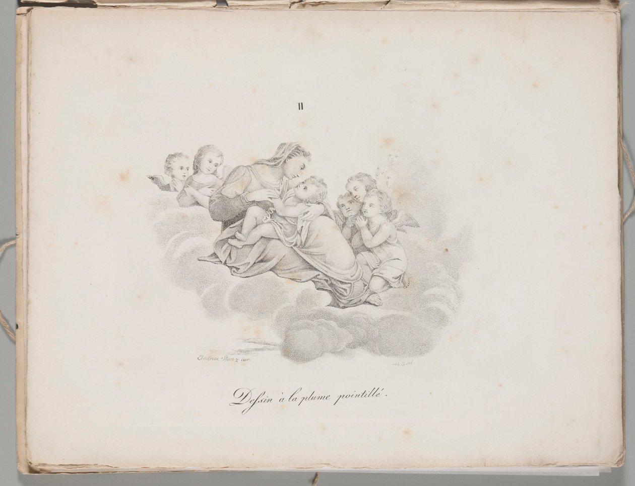 Litografi Sanatı: Bulutlar Üzerinde Madonna ve Çocuk, Levha II by Alois Senefelder