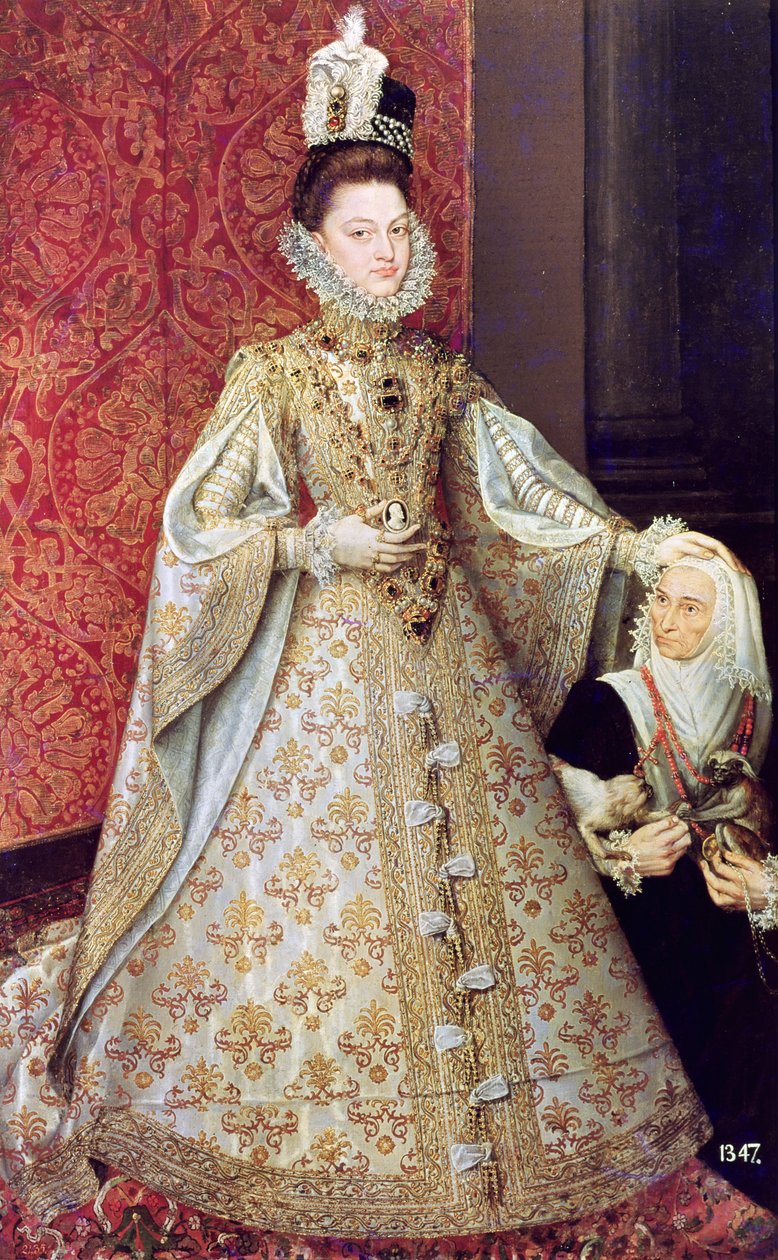 Cüce ile İnfanta Isabel Clara Eugenia (1566-1633), Magdalena Ruiz, c.1580 by Alonso Sánchez Coello