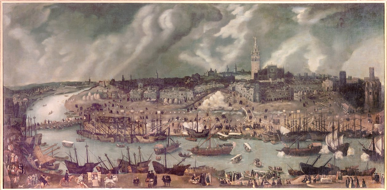Sevilla şehrinin görünümü (İspanya) Alonso Sanchez-Coello