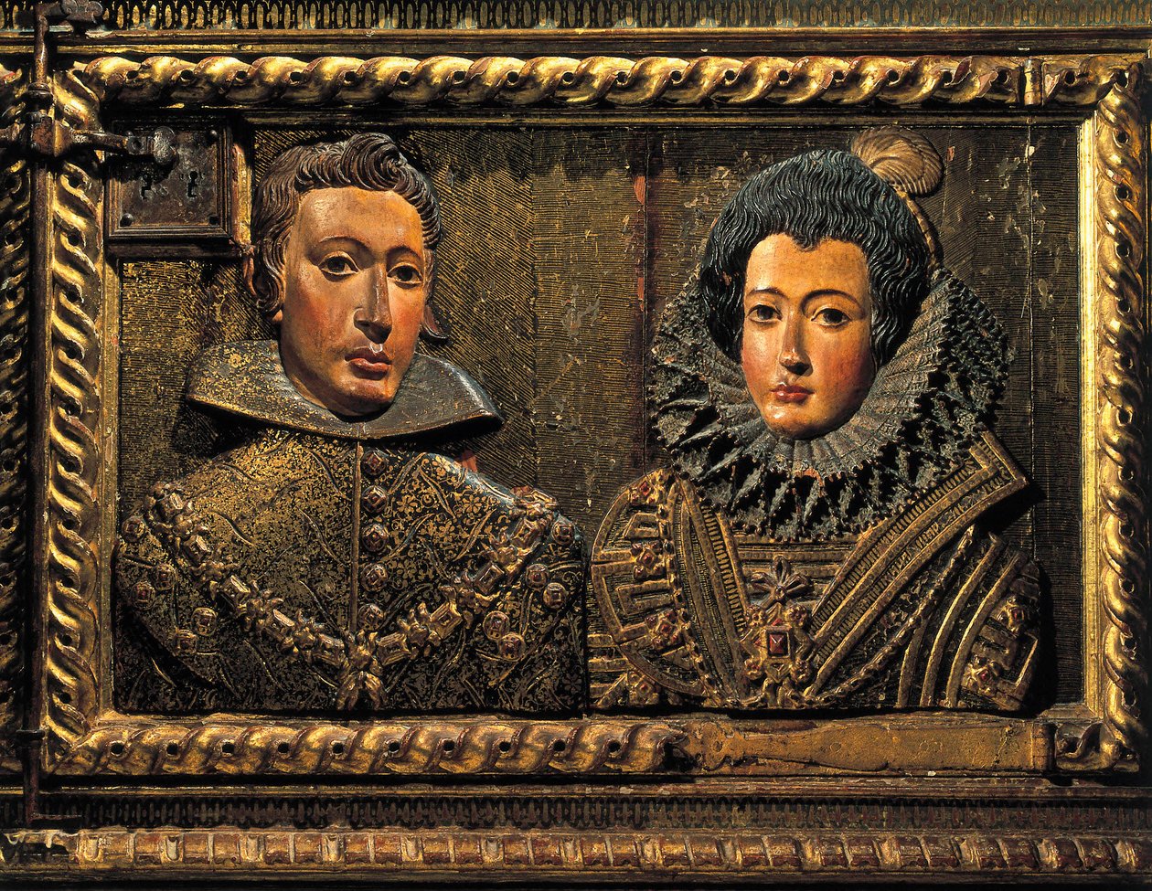 II. Philip'in portresi, kabartma by Alonso de Mena