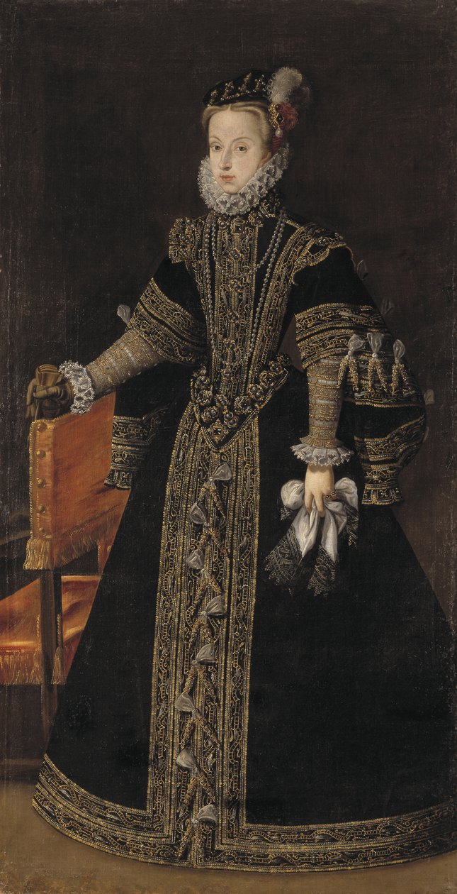 Avusturya Anna, İspanya Kraliçesi, c.1570 by Alonso studio of Sanchez Coello