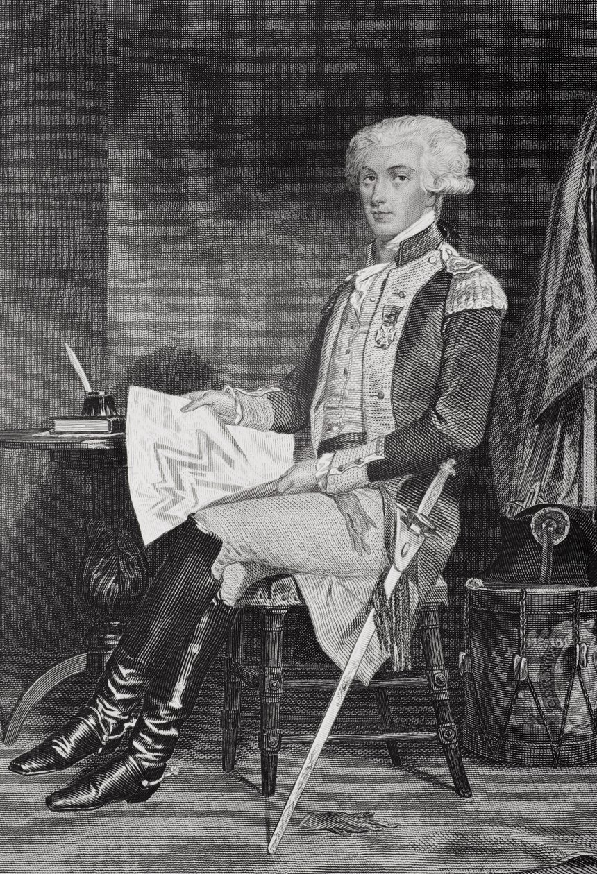 Marie-Joseph-Paul-Yves-Roch-Gilbert Du Motier, Marquis de La Fayette (veya Lafayette) (1757-1834) portresi by Alonzo Chappel
