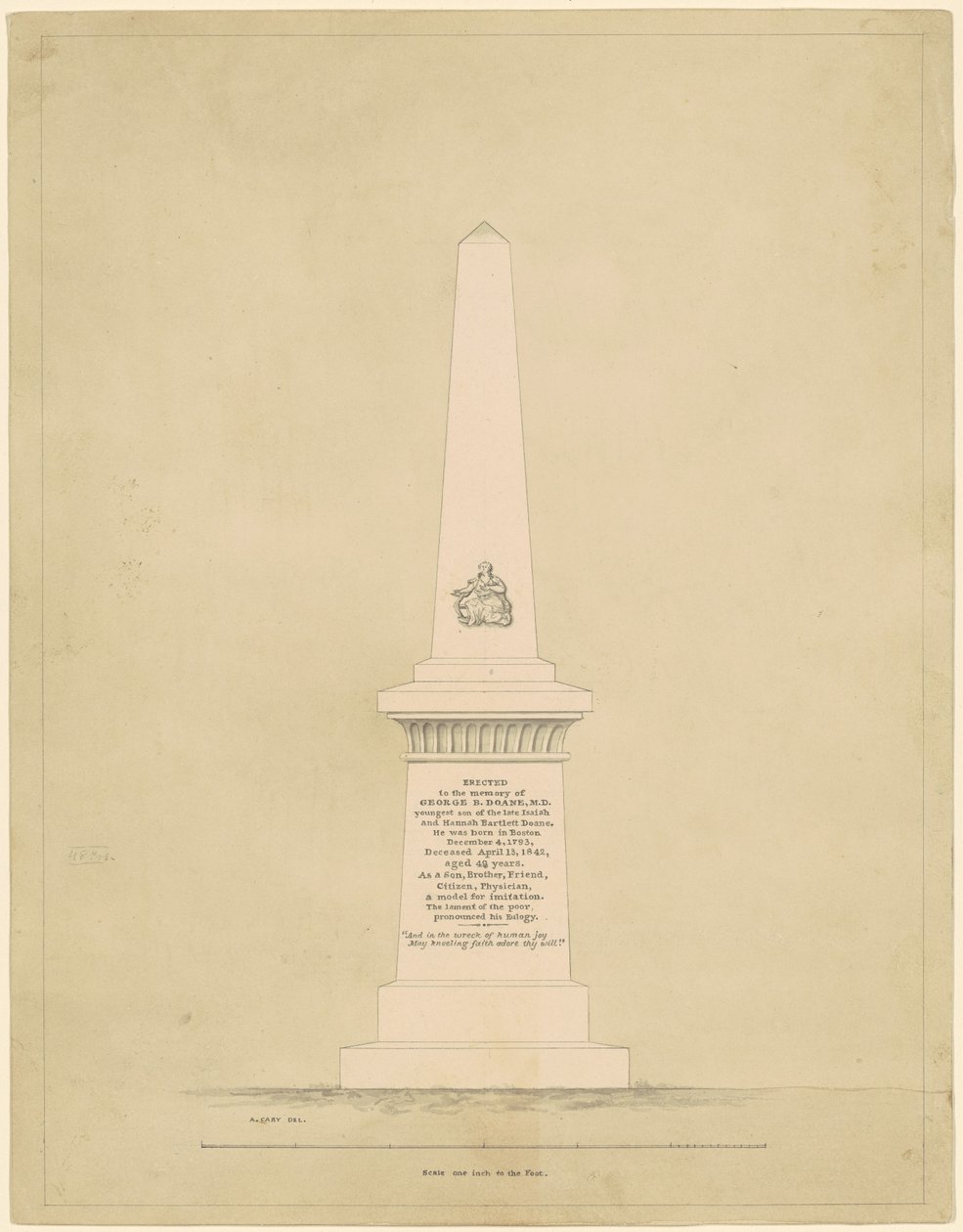 George B. Doane Anısına Bir Anıt Tasarımı by Alpheus Cary