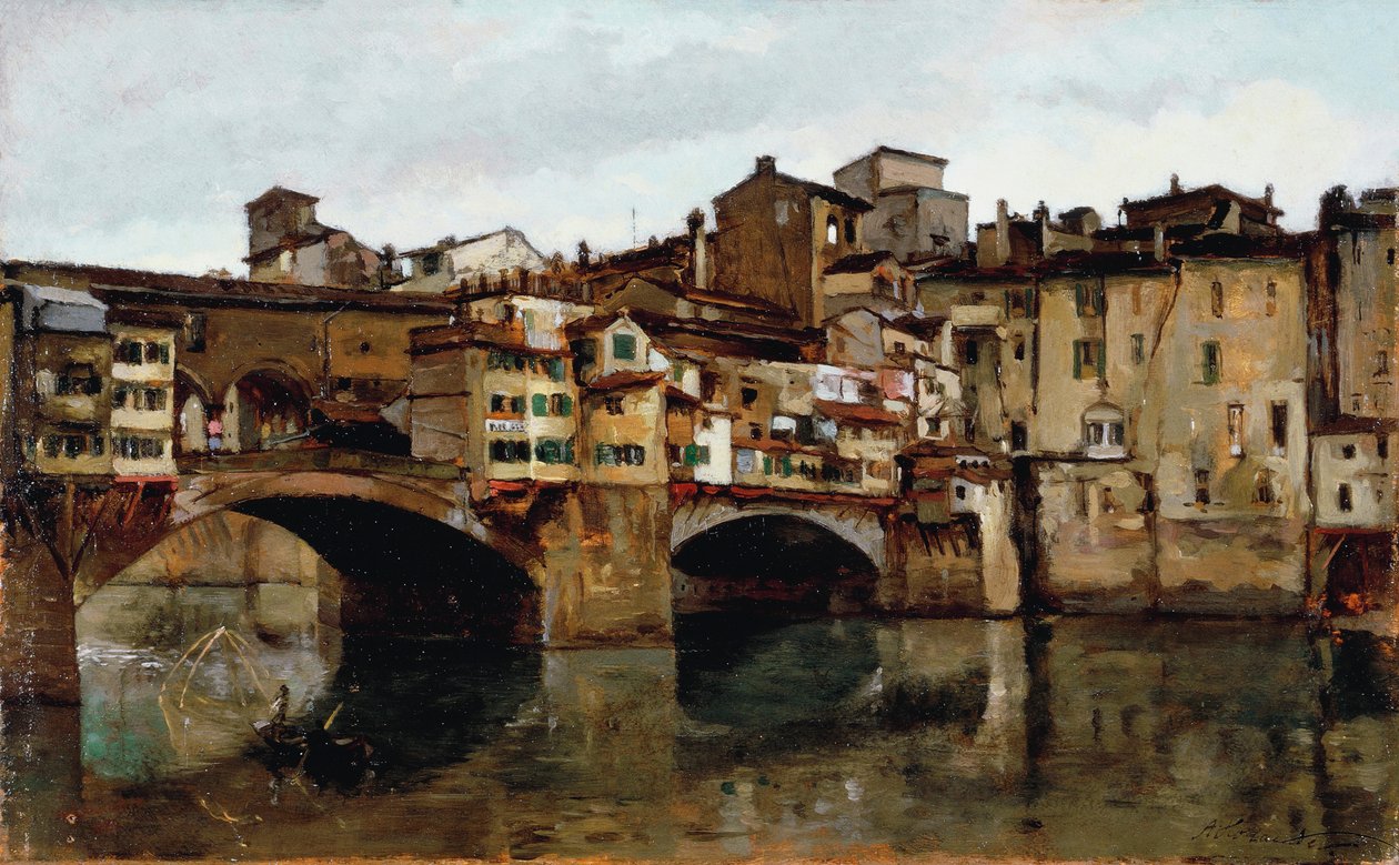 Floransa'daki Ponte Vecchio by Alphons Hollaender