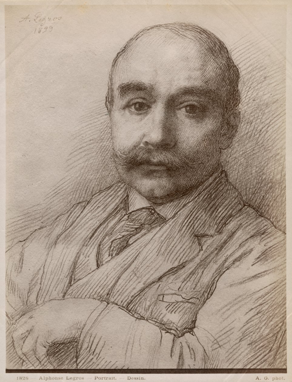 M. Adams, 1899 (kağıt üzerinde siyah kurşun) by Alphonse Legros