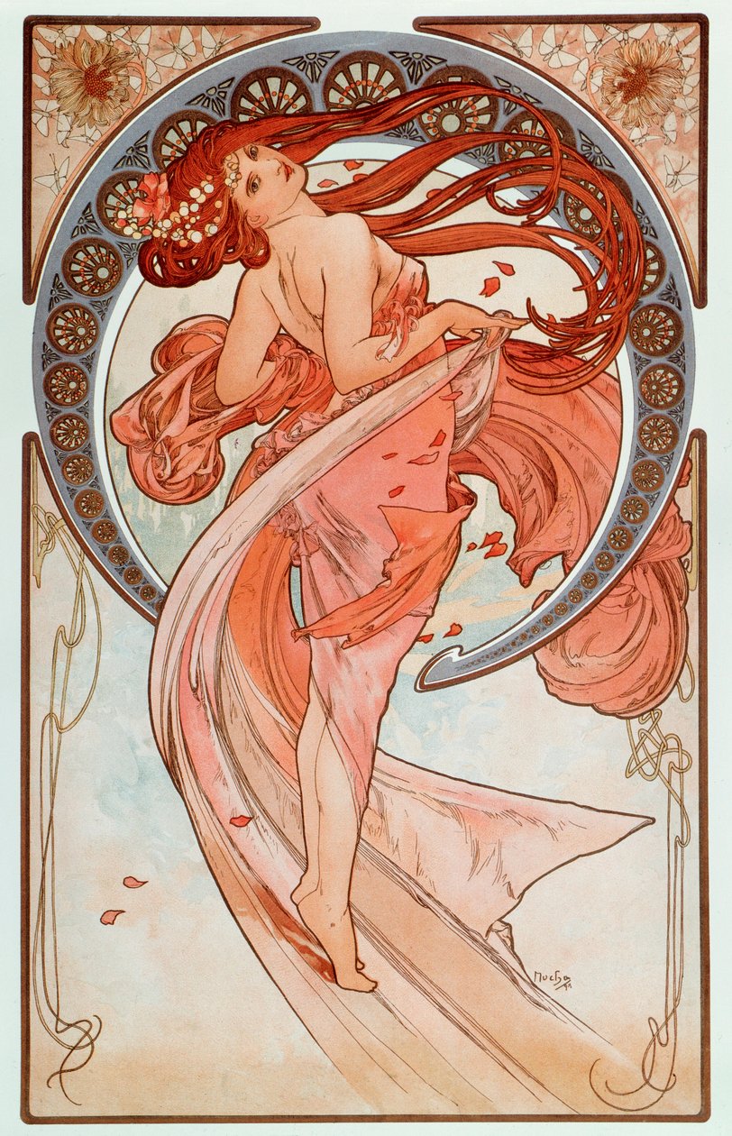 La danse Taşbaskı serisi Alphonse Mucha (1860-1939), 1898 - “” Dans”” Alphonse Mucha