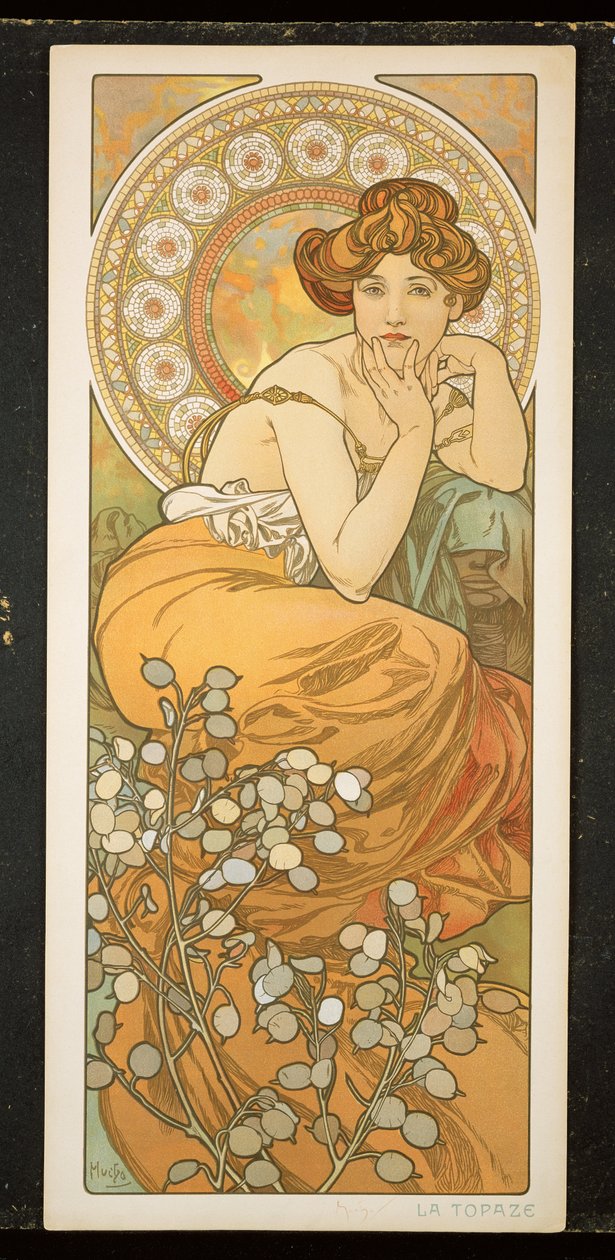 Kıymetli Taşlar: Topaz, 1900 by Alphonse Mucha
