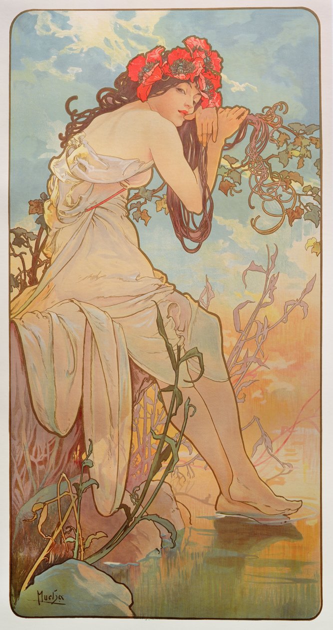 Mevsimler: Yaz, 1896 by Alphonse Mucha