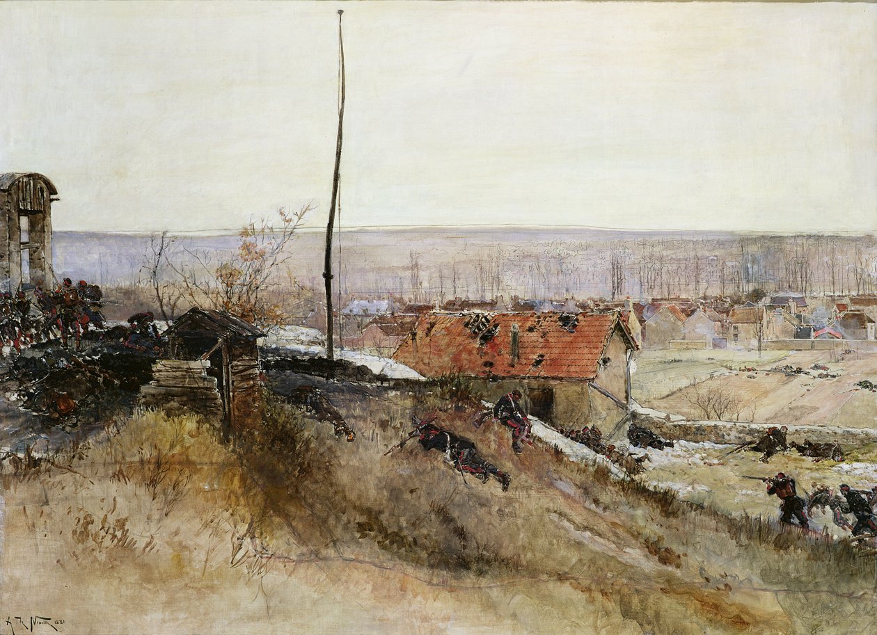Champigny Ocağındaki Kireç Fırınına Saldırı, 2 Aralık 1870, 1881 by Alphonse Marie de Neuville