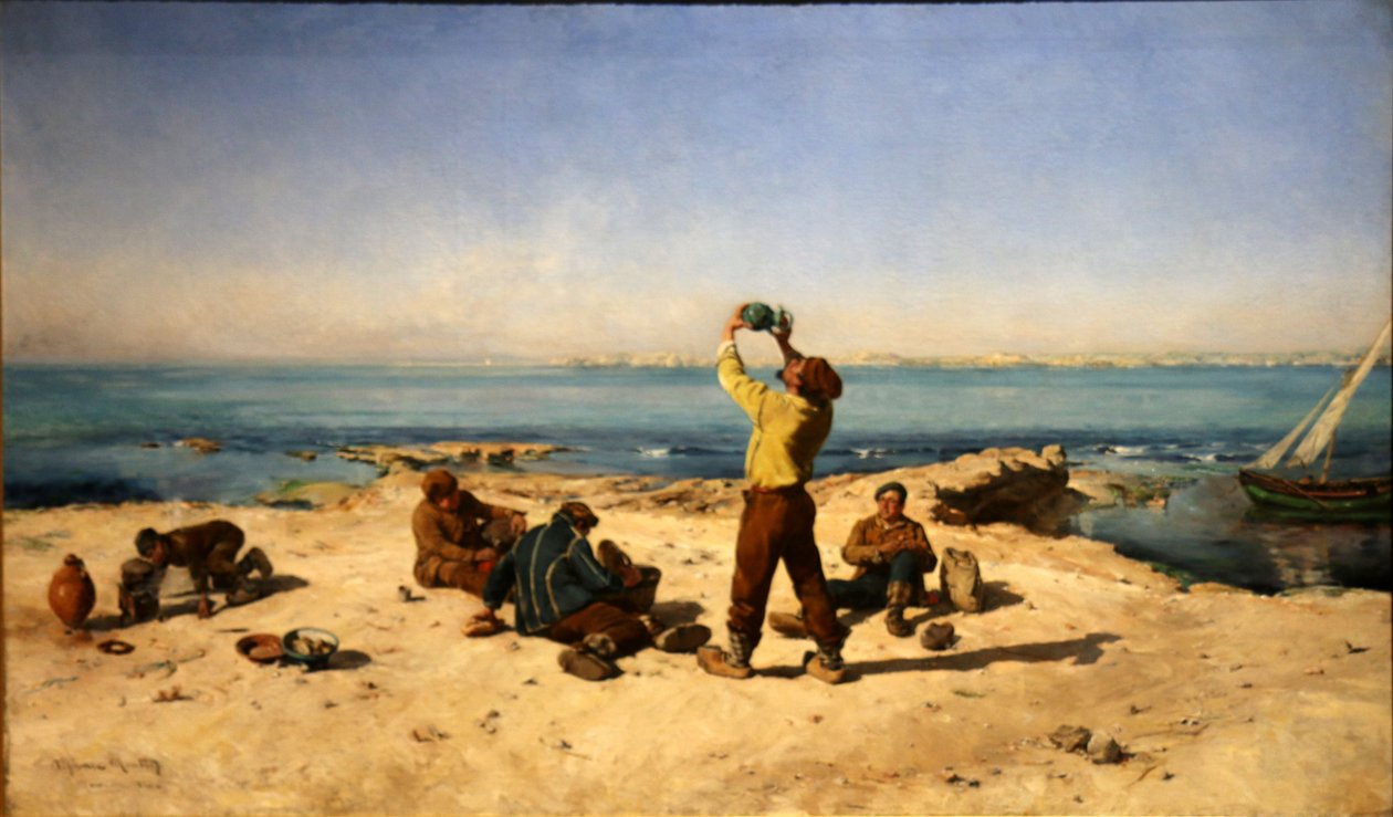 balıkçıların öğle yemeği by Alphonse Moutte