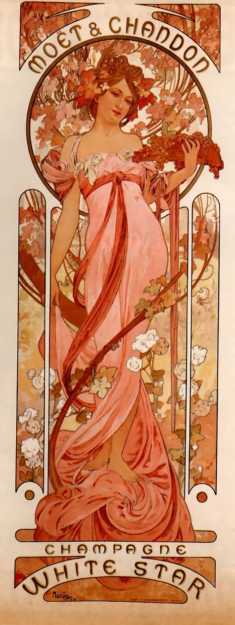 Moet & Chandon Beyaz Yıldız by Alphonse Mucha