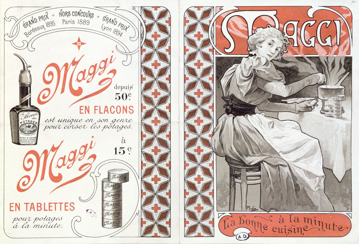 19. yüzyılın sonlarında Maggi için reklam by Alphonse Mucha