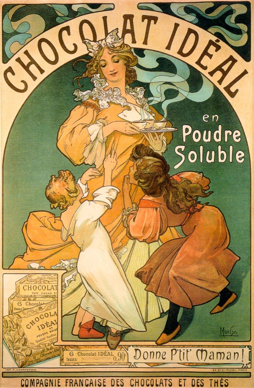 çikolata posteri by Alphonse Mucha