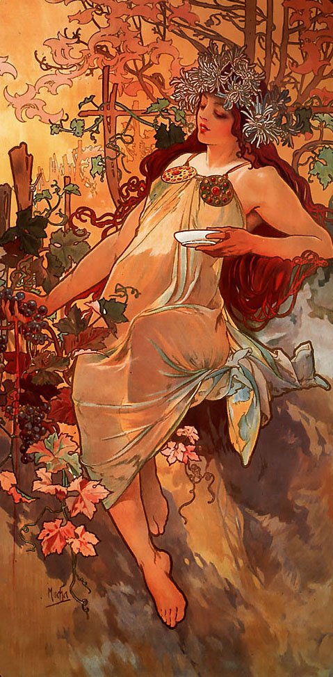 Sonbahar mevsimi by Alphonse Mucha