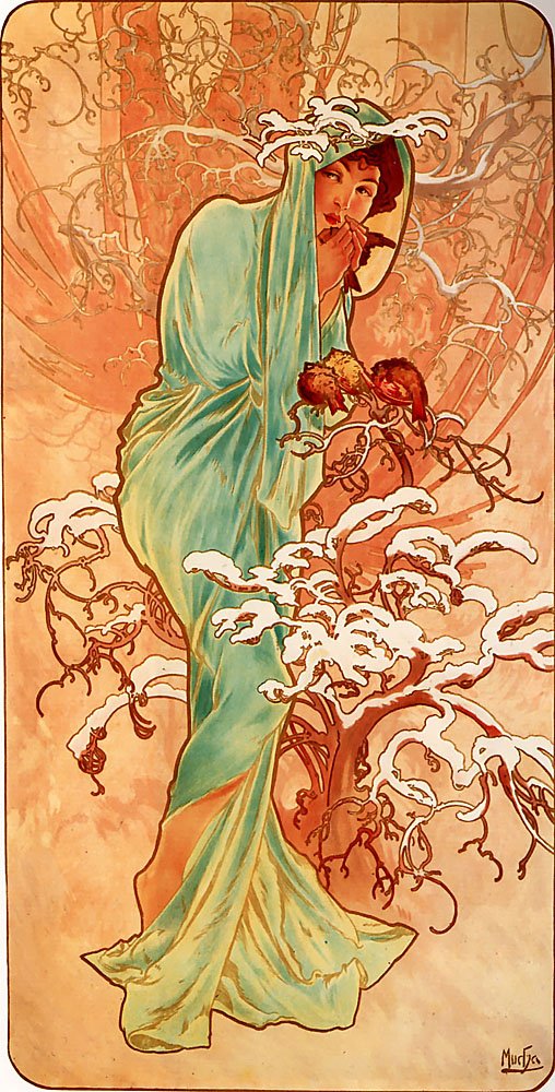 Kış mevsimi by Alphonse Mucha