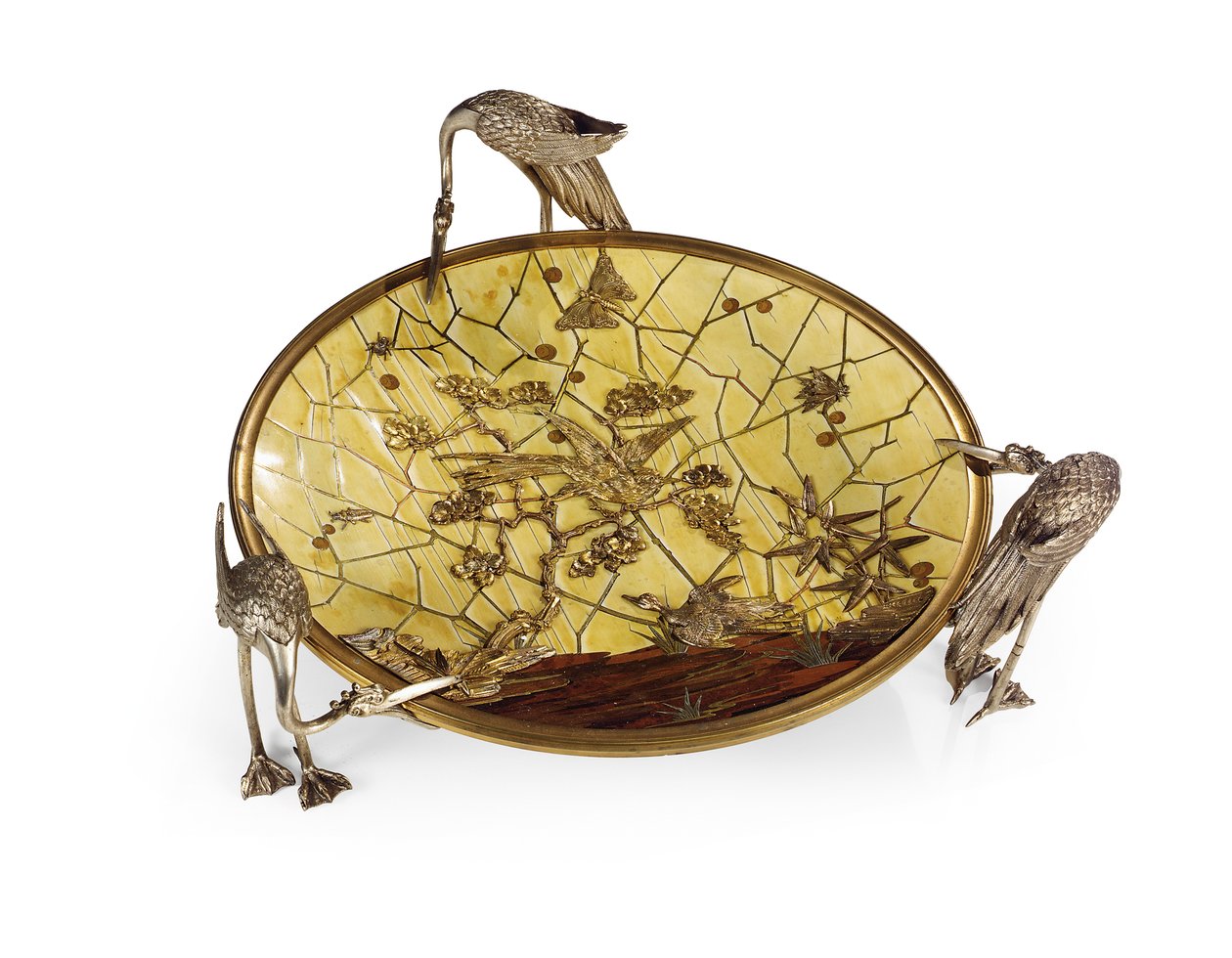 Fincan (Tazza), Ferdinand Duvinage tarafından kakmacılık, 19. yüzyılın ikinci yarısı (gümüş ve yaldızlı bronz, fildişi ve ahşap) (ayrıca bkz. 476612) by Alphonse Gustave Giroux