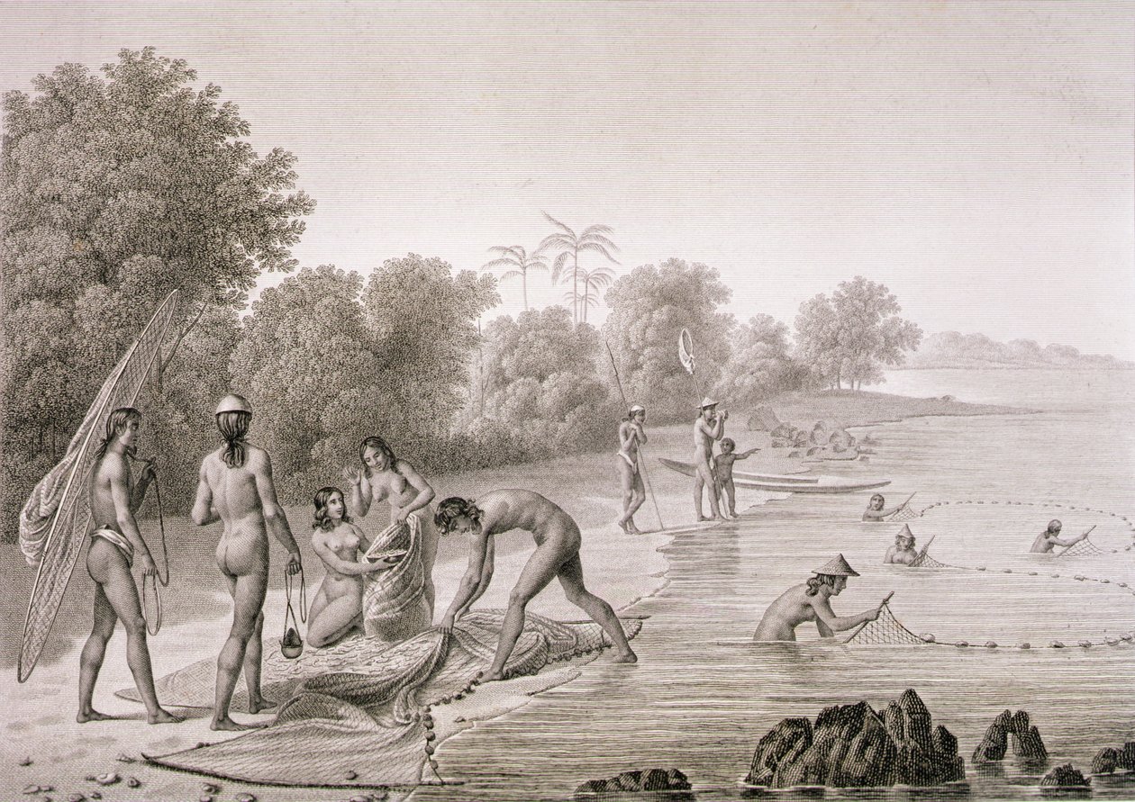 Mariannas Adaları yerlileri tarafından kullanılan geleneksel balıkçılık yöntemleri, Louis Claude Desaulses de Freycinet