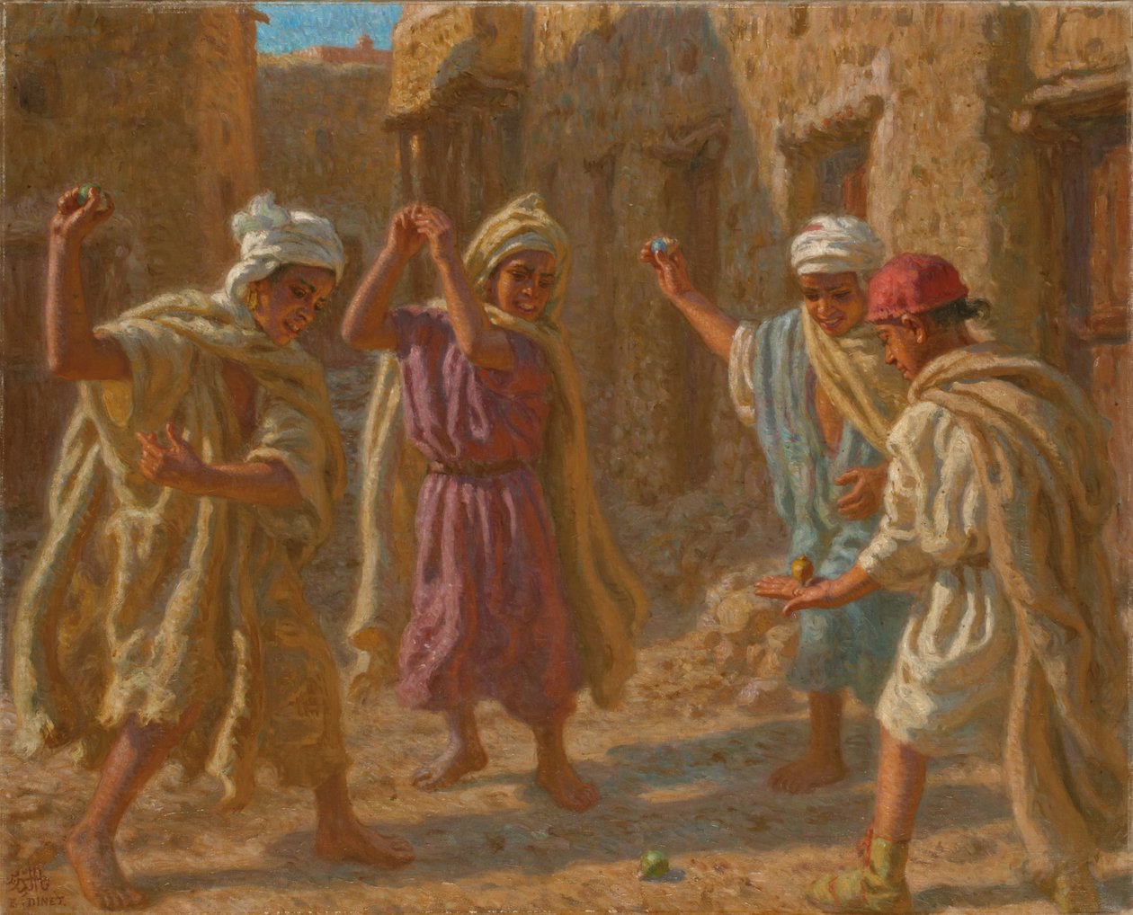 Topaç Oyunu; Topaç Oyunu, c.1924 (tuval üzerine yağlı boya) by Alphonse Etienne Dinet