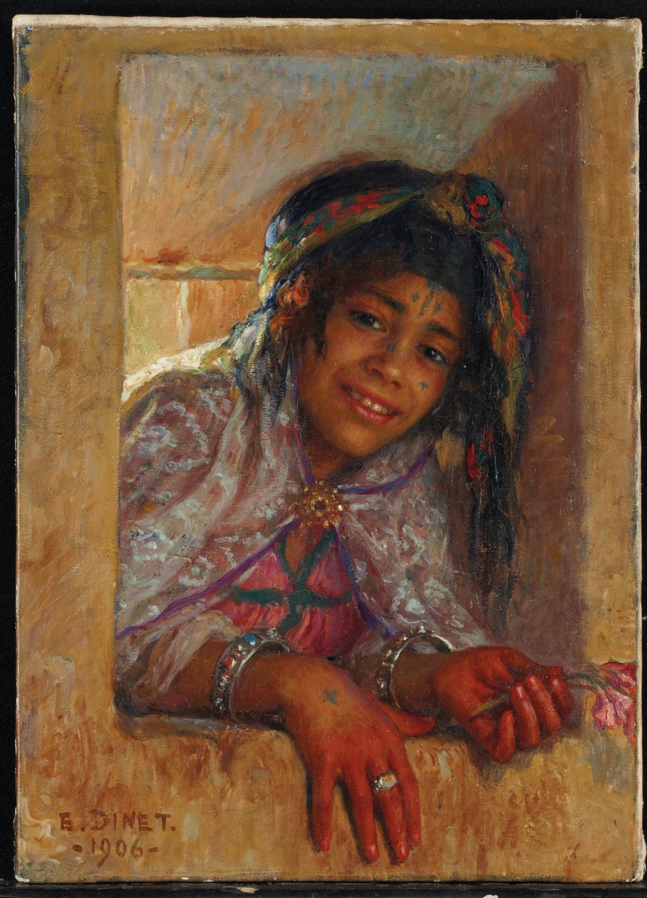 penceredeki kız by Alphonse Etienne Dinet