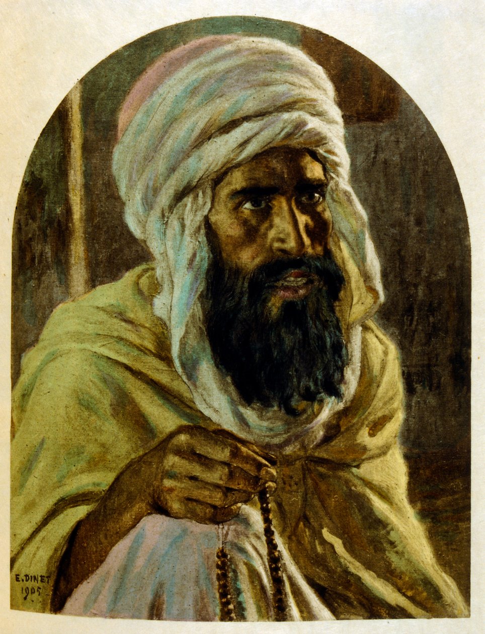 Arap yaşamının 'Serap' Sahnelerinden Dinet'in illüstrasyonu. 1906. Seraplar, Scénes De La Vie Arab, Etienne Dinet tarafından, Silman Ben Ibrahim Bamer'in yorumuyla resimlendi. Nasreddine Dinet, Alphonse-Étienne Dinet olarak doğdu; (1861-192 by Alphonse Etienne Dinet