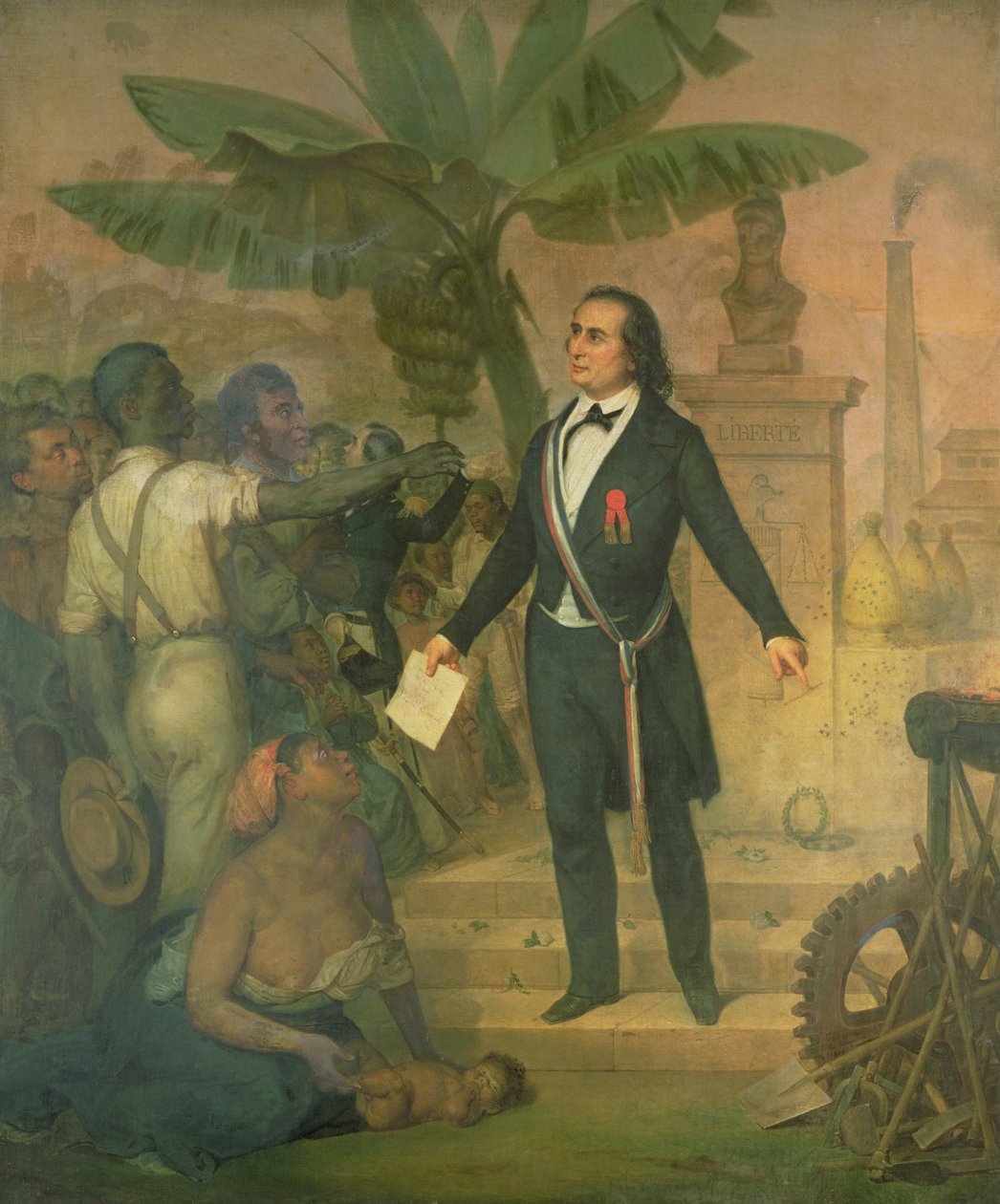 Joseph Napoleon Sebastien Sarda Garriga (1808-77), La Reunion'daki Kurtuluş Kararnamesi ile by Alphonse Garreau