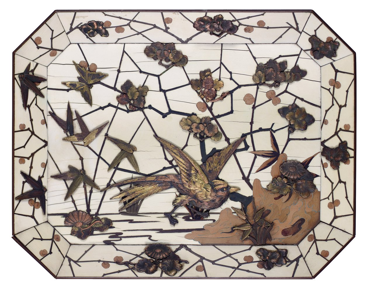 Charger, marquetry, Ferdinand Duvinage, 1880 dolayları by Alphonse Gustave Giroux
