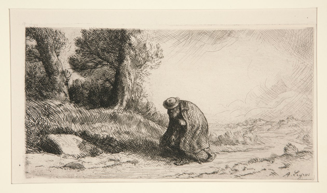 Bir Yol Boyunca İlerleyen Bir Serseri by Alphonse Legros