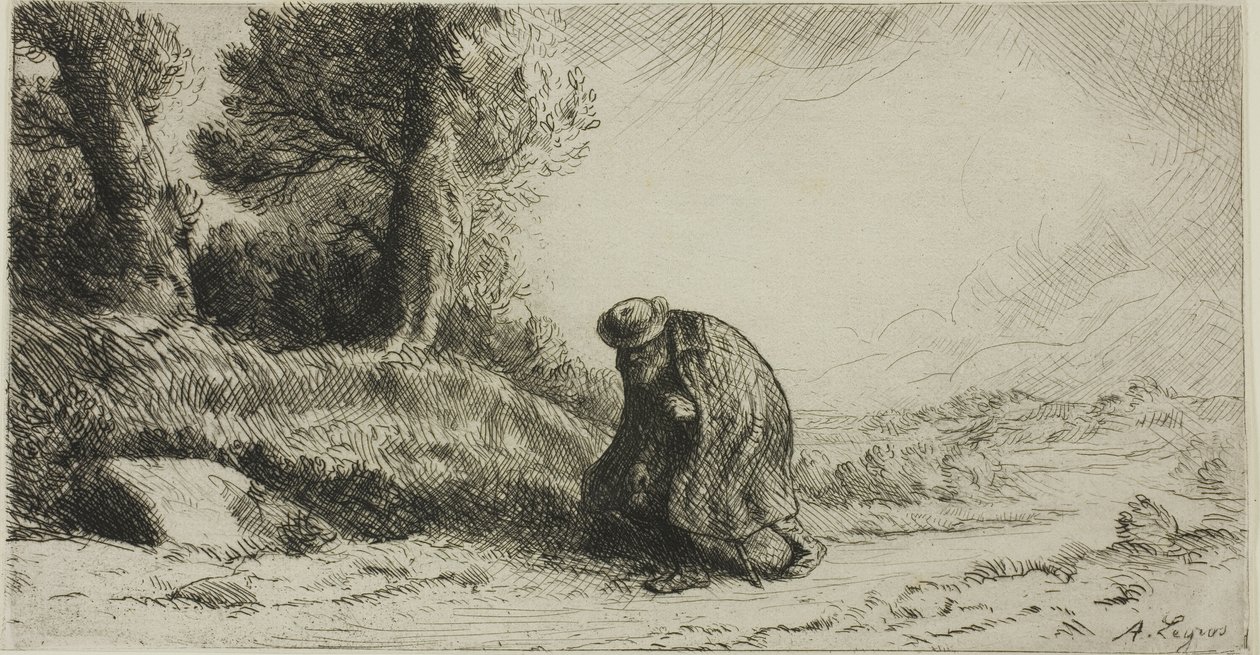 Bir Yolda Yürüyen Bir Serseri by Alphonse Legros