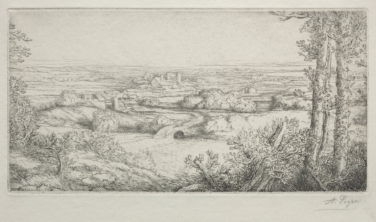 Burgonya'da Bir Vadi by Alphonse Legros