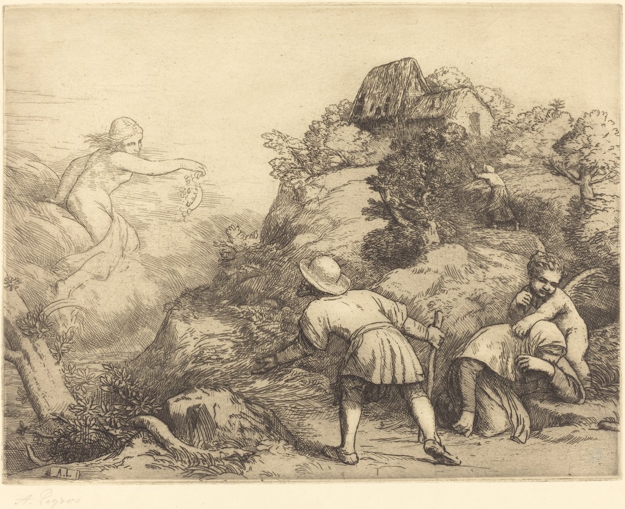 Köylü ve Servet Alegorisi: Alegorik Konu by Alphonse Legros