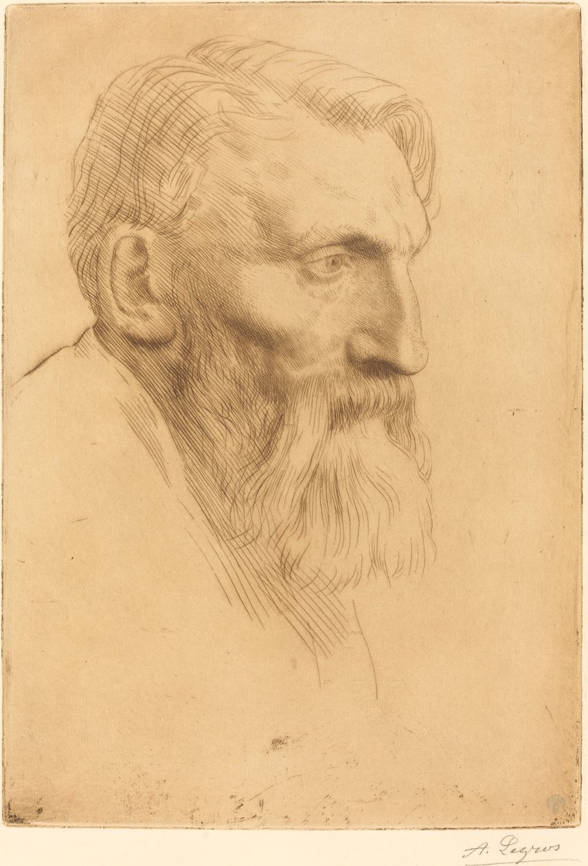 Auguste Rodin. by Alphonse Legros