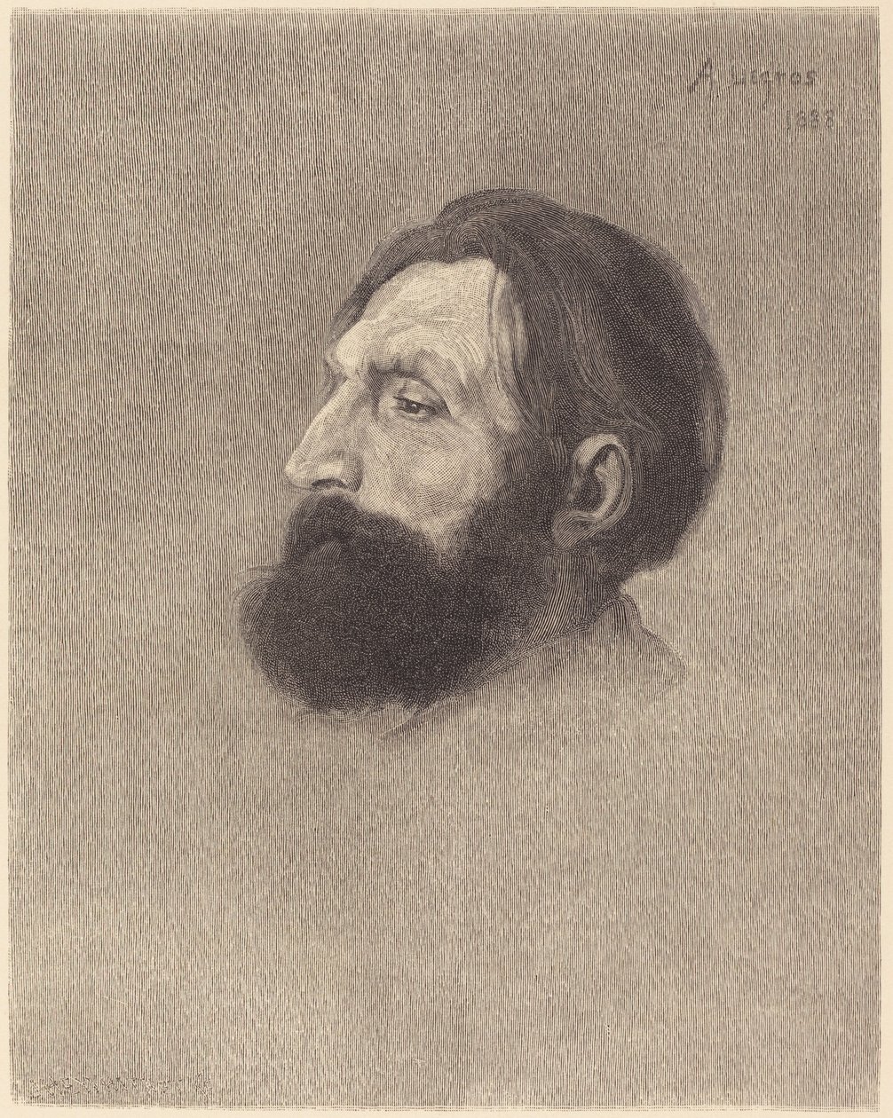 Auguste Rodin. by Alphonse Legros
