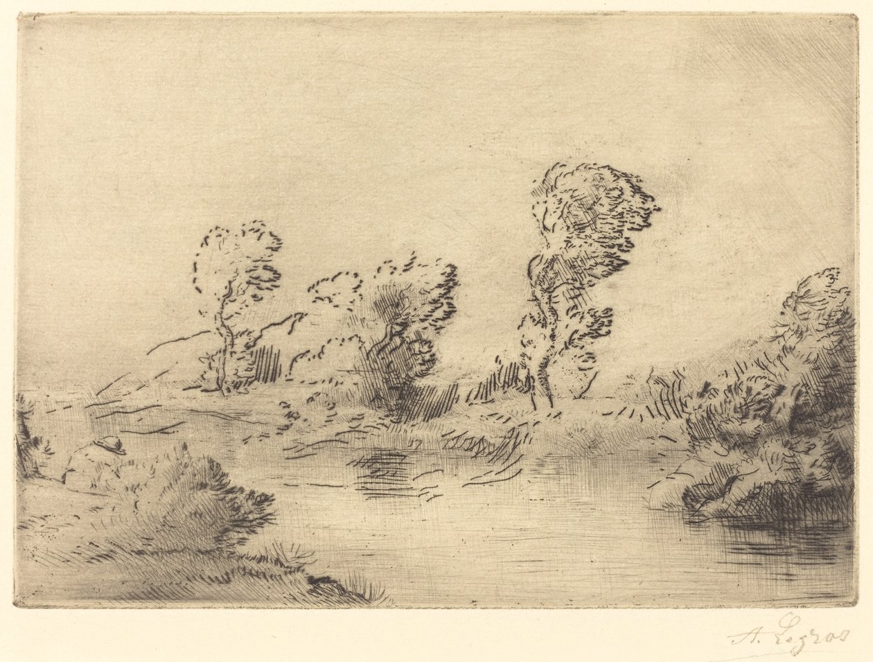 Marne Kıyıları (Bord de la Marne) by Alphonse Legros