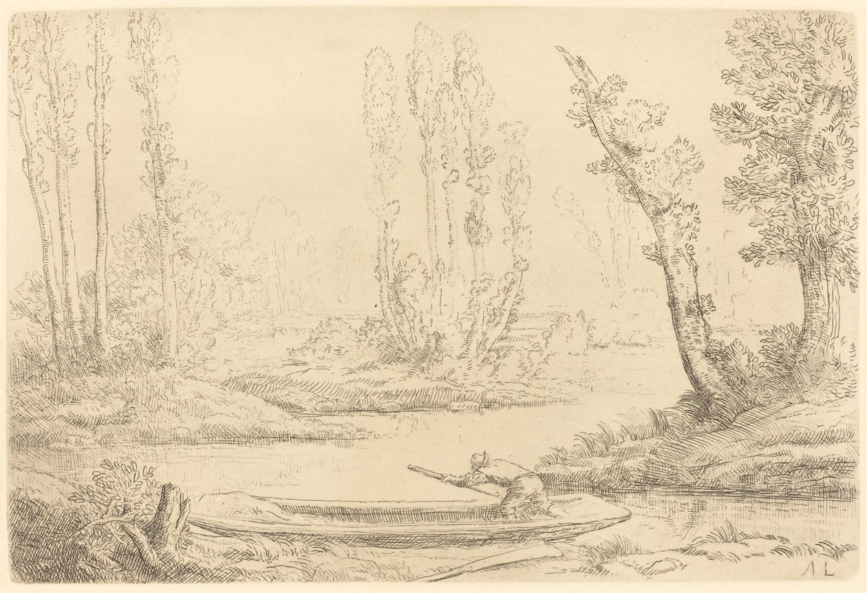 Amiens yakınlarındaki Somme kıyıları by Alphonse Legros