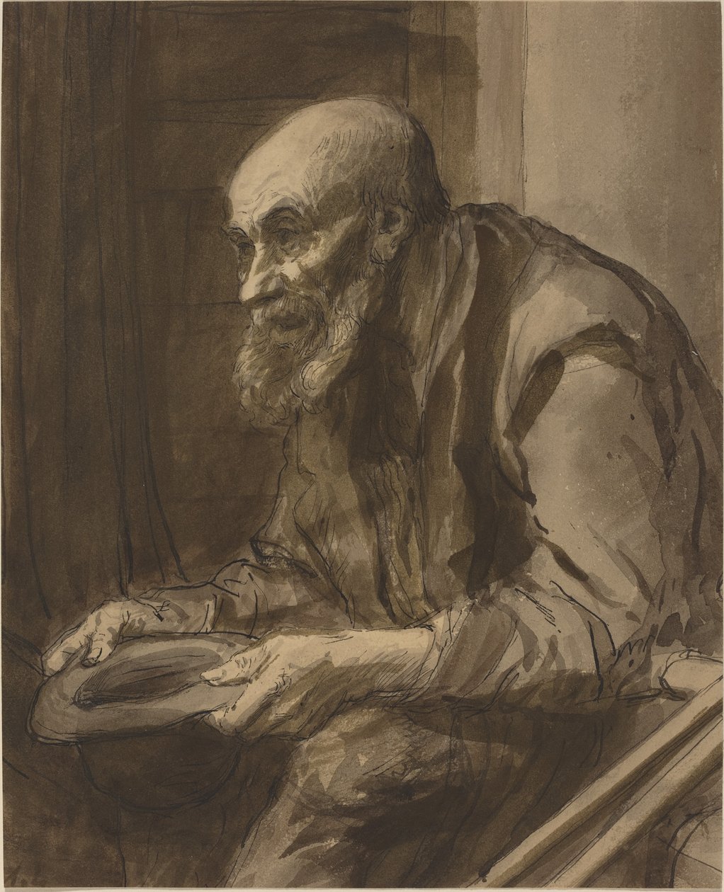 Koltuk değneği ile dilenci by Alphonse Legros