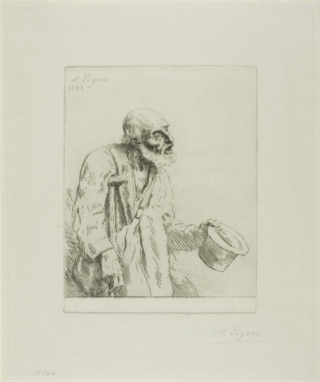 Koltuk değneği ile dilenci by Alphonse Legros