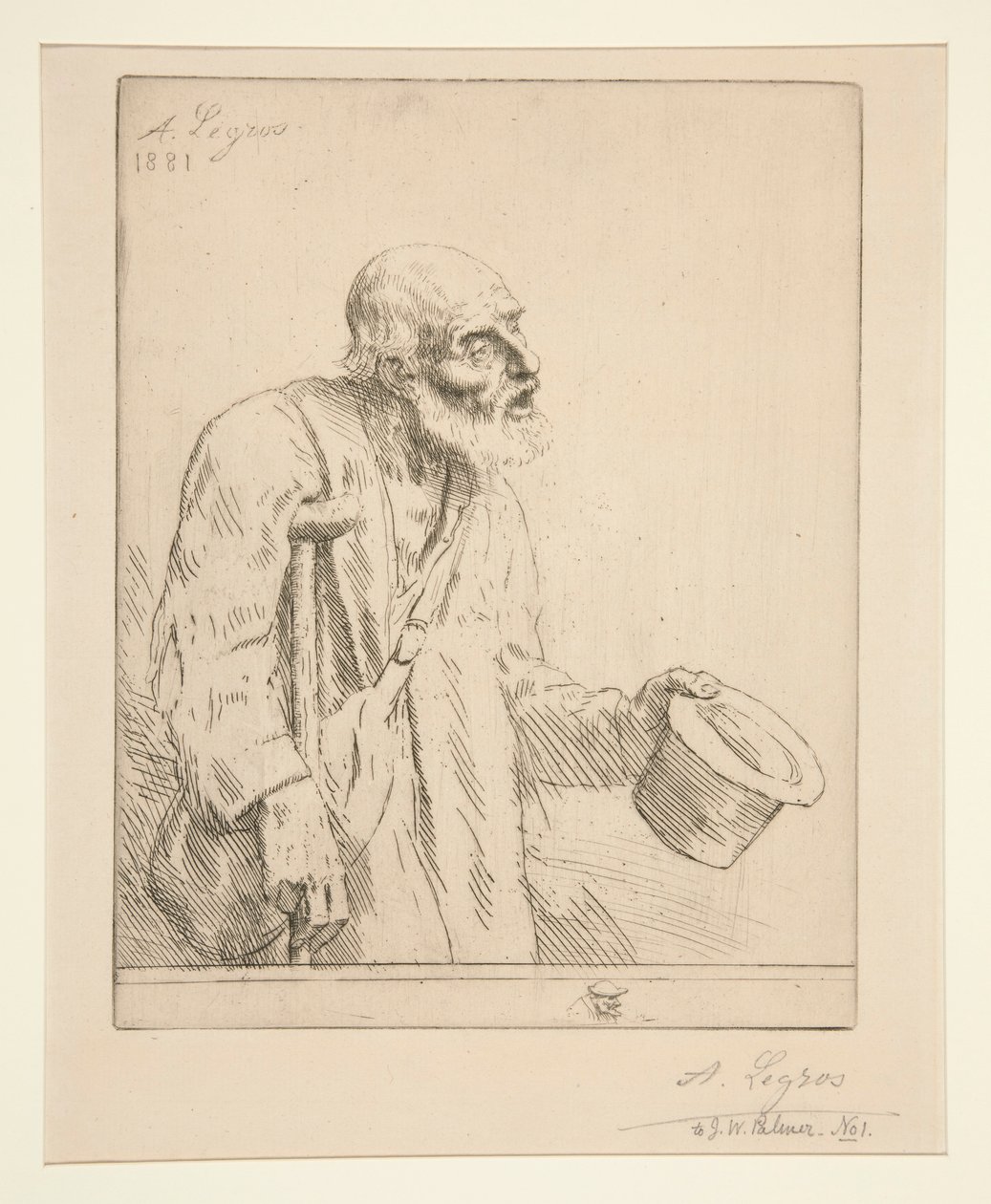 Koltuk değneği ile dilenci by Alphonse Legros